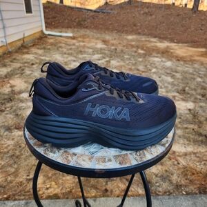 Hoka Bondi 8 1127953 BBLC Triple Black Running Shoes Sneakers Men's Size 9.5 2E